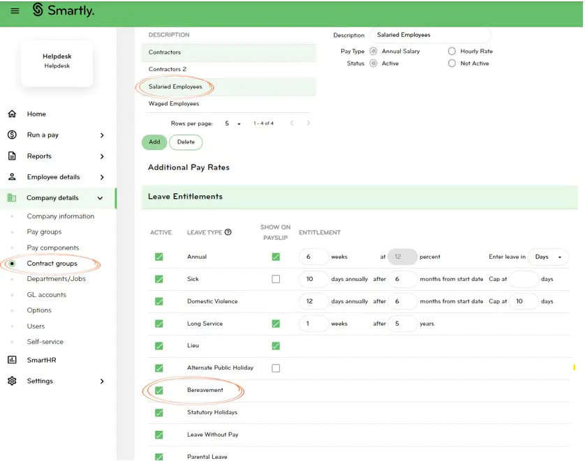 Smartly Bereavement leave